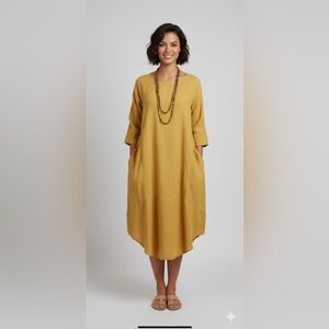 NWOT Paper Lace Linen Lagenlook Midi Dress